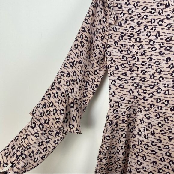 Avec Les Filles Leopard Ruffled Fit & Flare Dress - Picture 9 of 11